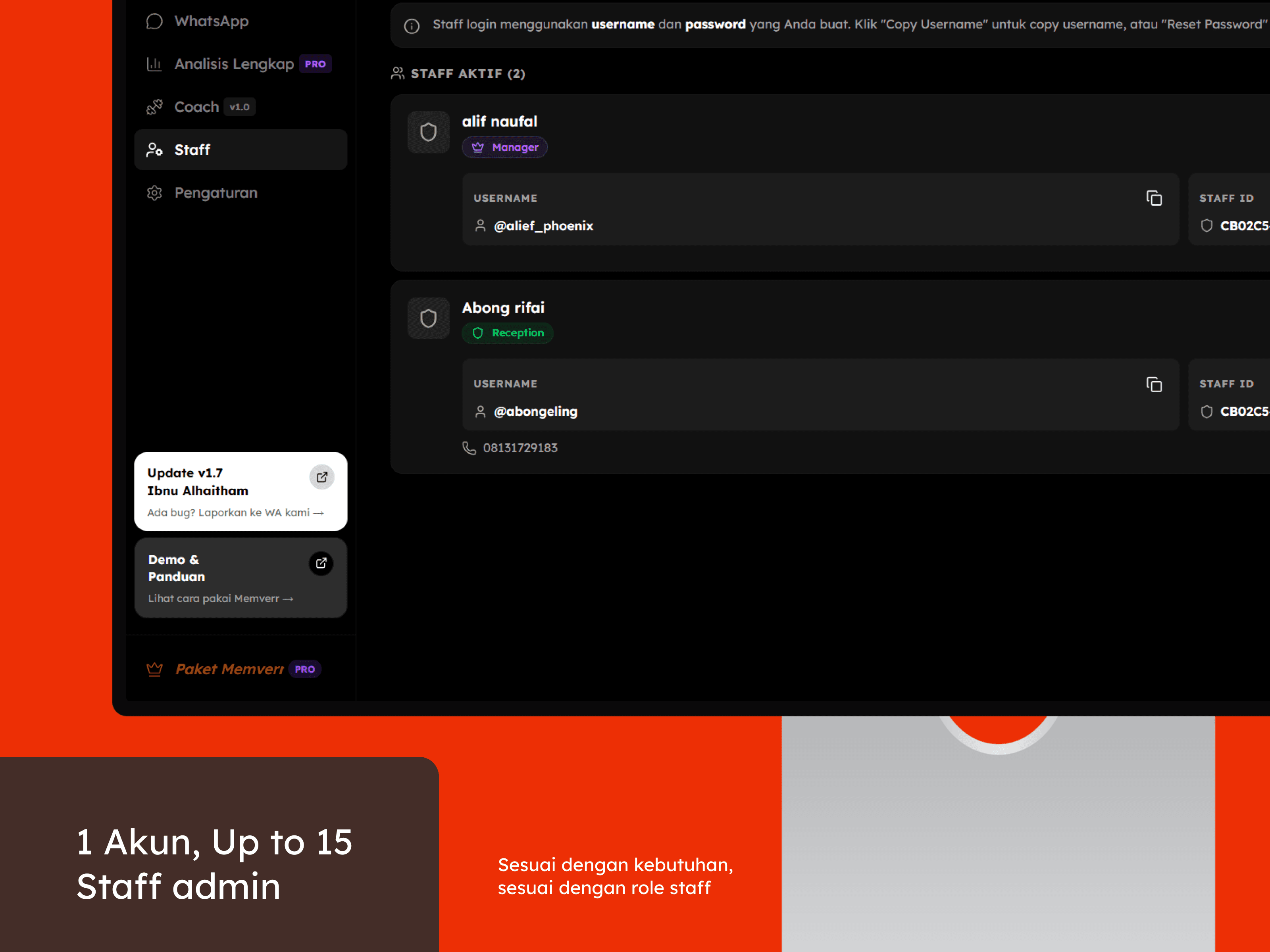 Manajemen Staff Memverr