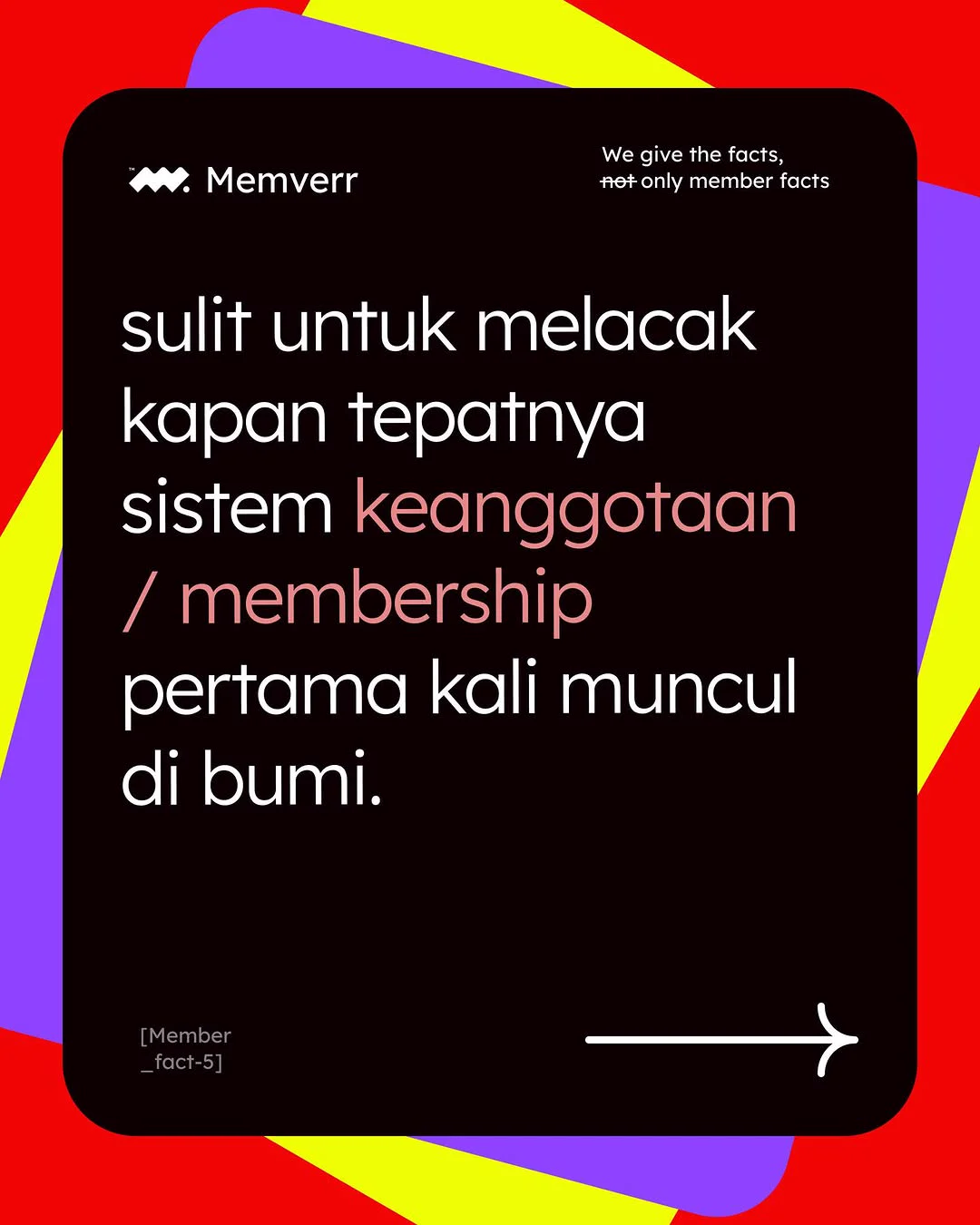 Member fact: sulit untuk melacak kapan tepatnya sistem keanggotaan pertama kali muncul di bumi.