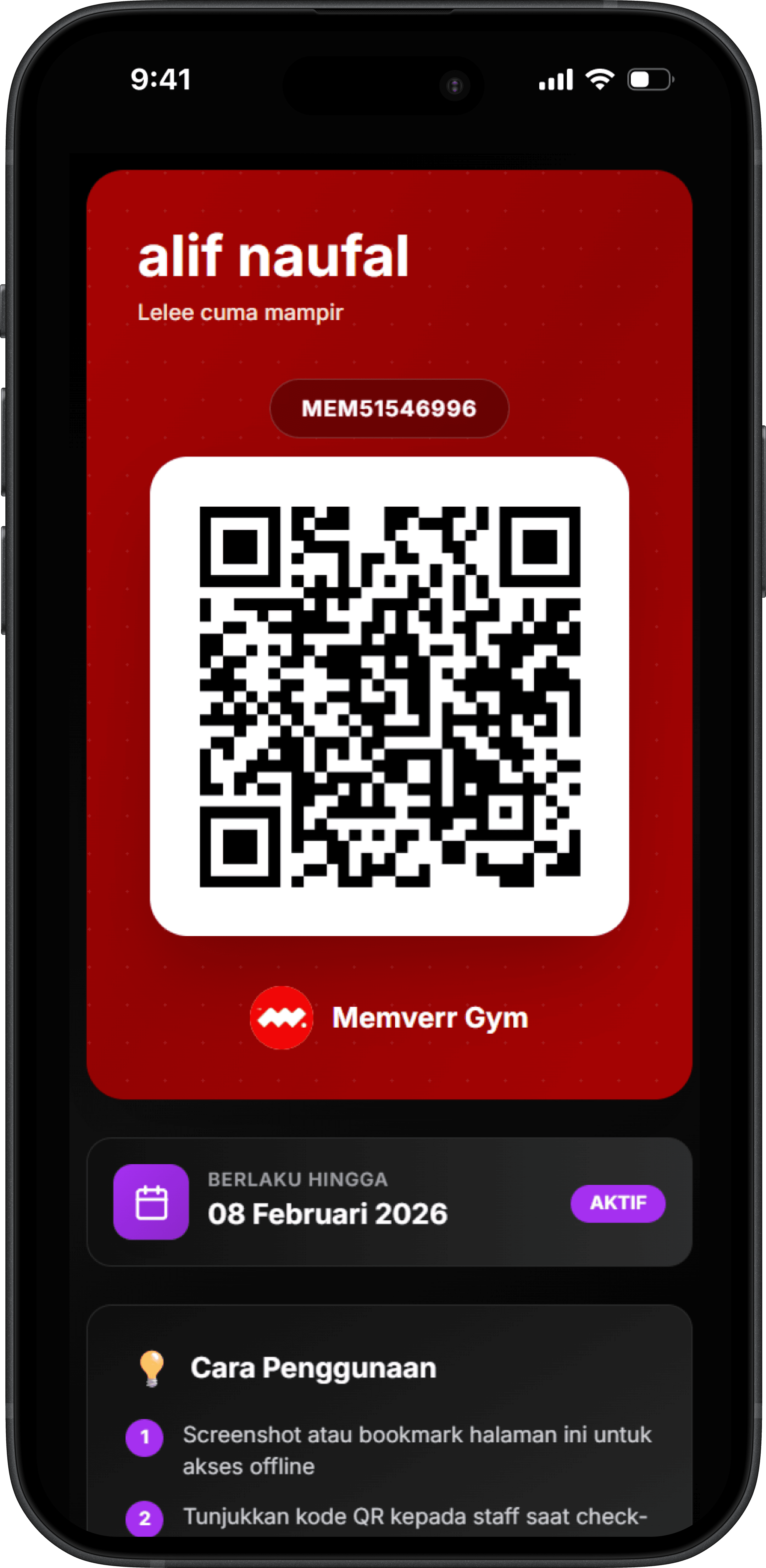 Member Card Digital Memverr